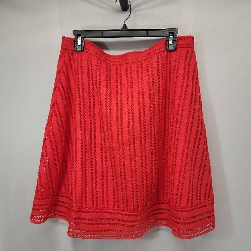 J.Crew Size 12 Red A Line Skirt Lined Lace Q4